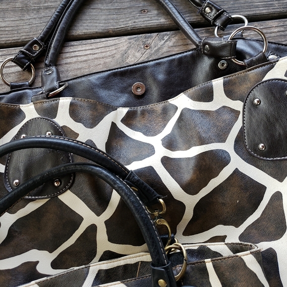 Animal print totes brown white - Picture 3 of 13